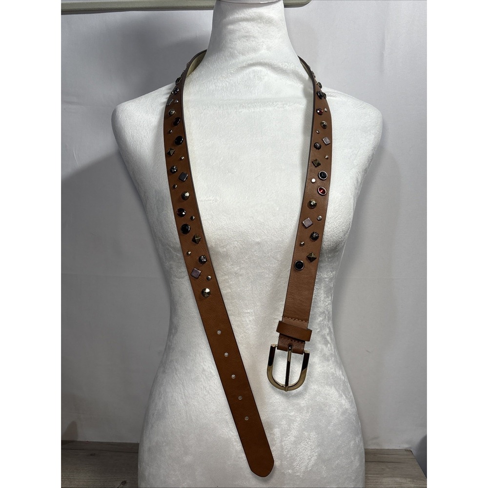 Women's XL Brown Heavily Studded Gemstone Western Core Cowgirl Trendy